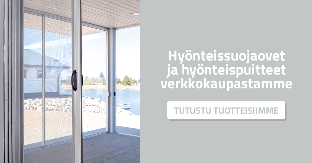 Hyönteisovi ja hyönteisverkko.
